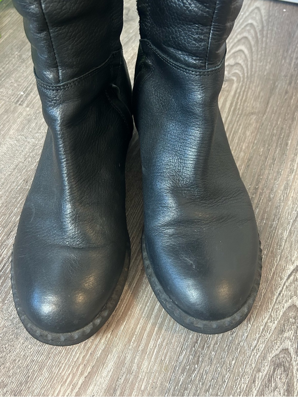 Gentle Souls Blake Tall Leather Boots Black Stretch Calf Size 8 - Picture 4 of 6
